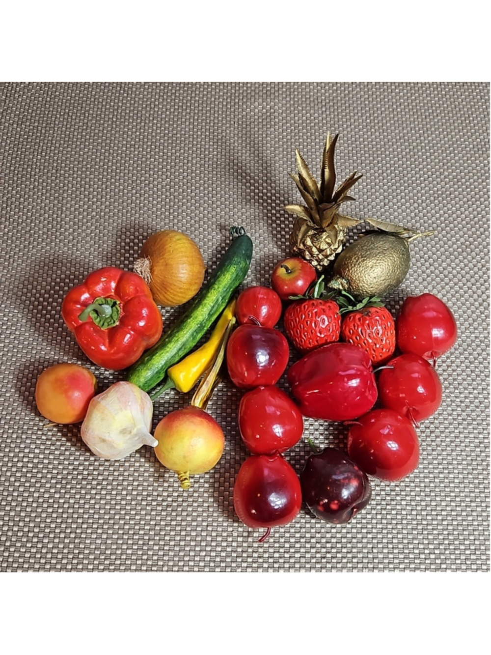 Vintage 1970's vegetables and fruit assorted mix for display 21 pieces